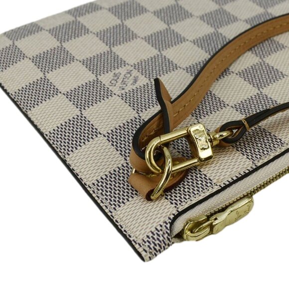 Louis Vuitton  Wristlet Pochette Damier Azur Pouch White - Picture 5 of 8